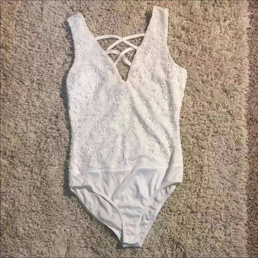 NWOT white lace bodysuit